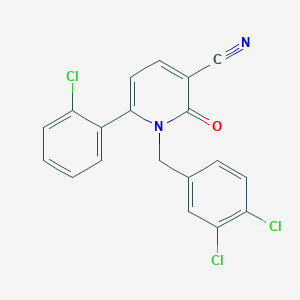 molecular formula C19H11Cl3N2O B2976620 6-(2-Chlorophenyl)-1-(3,4-dichlorobenzyl)-2-oxo-1,2-dihydro-3-pyridinecarbonitrile CAS No. 252059-15-7