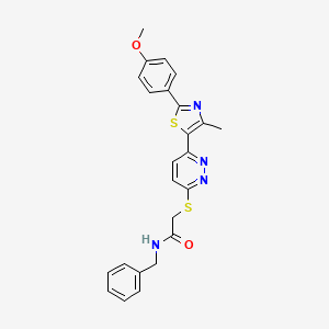 molecular formula C24H22N4O2S2 B2976623 N-benzyl-2-((6-(2-(4-methoxyphenyl)-4-methylthiazol-5-yl)pyridazin-3-yl)thio)acetamide CAS No. 955239-88-0
