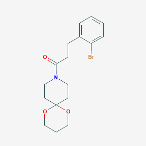 molecular formula C17H22BrNO3 B2976628 3-(2-Bromophenyl)-1-(1,5-dioxa-9-azaspiro[5.5]undecan-9-yl)propan-1-one CAS No. 1798029-05-6