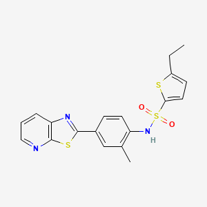 molecular formula C19H17N3O2S3 B2976638 5-ethyl-N-(2-methyl-4-(thiazolo[5,4-b]pyridin-2-yl)phenyl)thiophene-2-sulfonamide CAS No. 896679-16-6