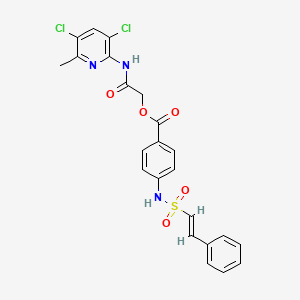 molecular formula C23H19Cl2N3O5S B2976639 [2-[(3,5-dichloro-6-methylpyridin-2-yl)amino]-2-oxoethyl] 4-[[(E)-2-phenylethenyl]sulfonylamino]benzoate CAS No. 924717-33-9