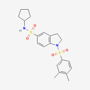 molecular formula C21H26N2O4S2 B2976643 N-cyclopentyl-1-(3,4-dimethylbenzenesulfonyl)-2,3-dihydro-1H-indole-5-sulfonamide CAS No. 919211-02-2
