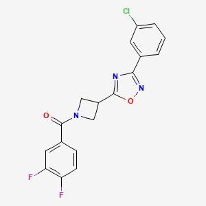 molecular formula C18H12ClF2N3O2 B2976649 (3-(3-(3-Chlorophenyl)-1,2,4-oxadiazol-5-yl)azetidin-1-yl)(3,4-difluorophenyl)methanone CAS No. 1351611-11-4
