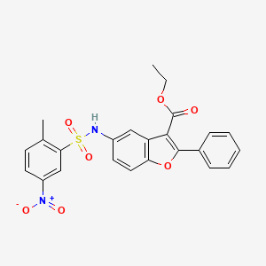 molecular formula C24H20N2O7S B2976673 ETHYL 5-(2-METHYL-5-NITROBENZENESULFONAMIDO)-2-PHENYL-1-BENZOFURAN-3-CARBOXYLATE CAS No. 518330-70-6