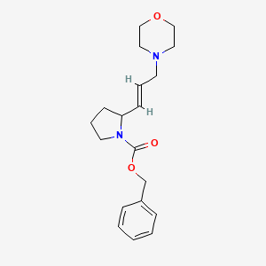 molecular formula C19H26N2O3 B2976675 benzyl 2-[(1E)-3-(morpholin-4-yl)prop-1-en-1-yl]pyrrolidine-1-carboxylate CAS No. 956979-15-0