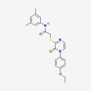 molecular formula C22H23N3O3S B2976678 N-(3,5-dimethylphenyl)-2-{[4-(4-ethoxyphenyl)-3-oxo-3,4-dihydropyrazin-2-yl]sulfanyl}acetamide CAS No. 900007-39-8