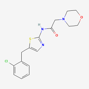 molecular formula C16H18ClN3O2S B2976681 N-[5-(2-Chloro-benzyl)-thiazol-2-yl]-2-morpholin-4-yl-acetamide CAS No. 496021-57-9