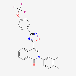 2-(3,4-dimethylphenyl)-4-{3-[4-(trifluoromethoxy)phenyl]-1,2,4-oxadiazol-5-yl}isoquinolin-1(2H)-one
