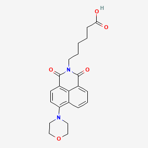 molecular formula C22H24N2O5 B2976687 6-(6-Morpholino-1,3-dioxo-1H-benzo[de]isoquinolin-2(3H)-yl)hexanoic acid CAS No. 423146-25-2