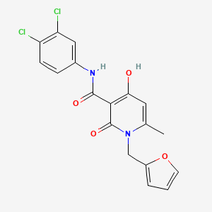 molecular formula C18H14Cl2N2O4 B2976692 N-(3,4-dichlorophenyl)-1-[(furan-2-yl)methyl]-4-hydroxy-6-methyl-2-oxo-1,2-dihydropyridine-3-carboxamide CAS No. 883482-92-6