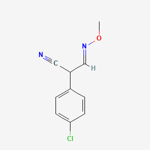 molecular formula C10H9ClN2O B2976696 (3E)-2-(4-氯苯基)-3-(甲氧基亚氨基)丙腈 CAS No. 1013061-60-3