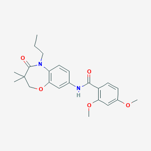 molecular formula C23H28N2O5 B2976699 N-(3,3-dimethyl-4-oxo-5-propyl-2,3,4,5-tetrahydro-1,5-benzoxazepin-8-yl)-2,4-dimethoxybenzamide CAS No. 921795-36-0