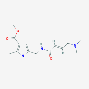 molecular formula C15H23N3O3 B2976710 Methyl 5-[[[(E)-4-(dimethylamino)but-2-enoyl]amino]methyl]-1,2-dimethylpyrrole-3-carboxylate CAS No. 2411323-66-3