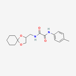 molecular formula C18H24N2O4 B2976718 N1-(1,4-dioxaspiro[4.5]decan-2-ylmethyl)-N2-(p-tolyl)oxalamide CAS No. 900006-71-5