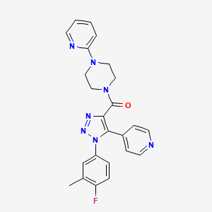 B2976764 1-{[1-(4-fluoro-3-methylphenyl)-5-pyridin-4-yl-1H-1,2,3-triazol-4-yl]carbonyl}-4-pyridin-2-ylpiperazine CAS No. 1251679-98-7