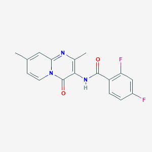 molecular formula C17H13F2N3O2 B2976843 N-{2,8-dimethyl-4-oxo-4H-pyrido[1,2-a]pyrimidin-3-yl}-2,4-difluorobenzamide CAS No. 946234-41-9