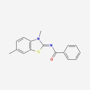 molecular formula C16H14N2OS B2976859 N-[(2E)-3,6-dimethyl-2,3-dihydro-1,3-benzothiazol-2-ylidene]benzamide CAS No. 391229-84-8