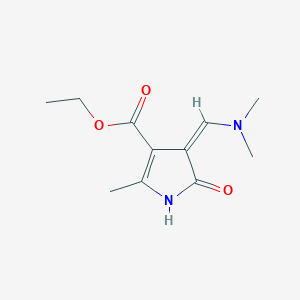 molecular formula C11H16N2O3 B2976879 ethyl (4Z)-4-[(dimethylamino)methylidene]-2-methyl-5-oxo-4,5-dihydro-1H-pyrrole-3-carboxylate CAS No. 34463-68-8