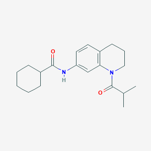 molecular formula C20H28N2O2 B2976885 N-[1-(2-methylpropanoyl)-1,2,3,4-tetrahydroquinolin-7-yl]cyclohexanecarboxamide CAS No. 1005294-61-0