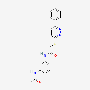molecular formula C20H18N4O2S B2976893 N-(3-acetamidophenyl)-2-((6-phenylpyridazin-3-yl)thio)acetamide CAS No. 893989-38-3