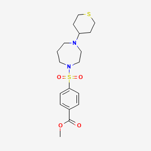 molecular formula C18H26N2O4S2 B2976898 methyl 4-{[4-(thian-4-yl)-1,4-diazepan-1-yl]sulfonyl}benzoate CAS No. 2034209-18-0