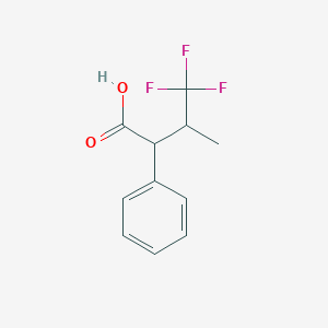 molecular formula C11H11F3O2 B2976911 4,4,4-Trifluoro-3-methyl-2-phenylbutanoic acid CAS No. 2416236-93-4