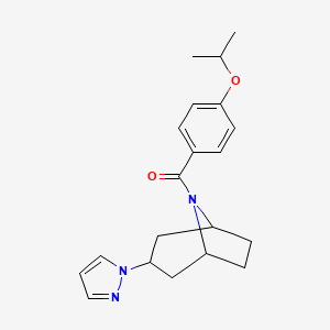((1R,5S)-3-(1H-pyrazol-1-yl)-8-azabicyclo[3.2.1]octan-8-yl)(4-isopropoxyphenyl)methanone