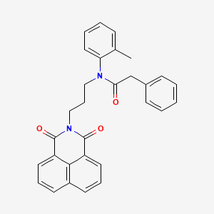 molecular formula C30H26N2O3 B2976952 N-(3-{2,4-dioxo-3-azatricyclo[7.3.1.0^{5,13}]trideca-1(12),5,7,9(13),10-pentaen-3-yl}propyl)-N-(2-methylphenyl)-2-phenylacetamide CAS No. 312744-07-3