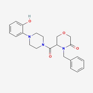 4-Benzyl-5-(4-(2-hydroxyphenyl)piperazine-1-carbonyl)morpholin-3-one