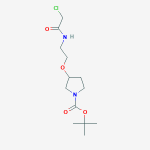 molecular formula C13H23ClN2O4 B2976958 tert-butyl 3-[2-(2-chloroacetamido)ethoxy]pyrrolidine-1-carboxylate CAS No. 2411264-69-0