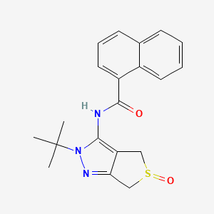 molecular formula C20H21N3O2S B2976961 N-{2-tert-butyl-5-oxo-2H,4H,6H-5lambda4-thieno[3,4-c]pyrazol-3-yl}naphthalene-1-carboxamide CAS No. 1007195-25-6