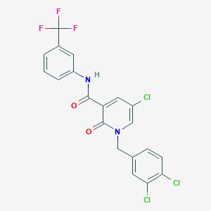 5-chloro-1-[(3,4-dichlorophenyl)methyl]-2-oxo-N-[3-(trifluoromethyl)phenyl]pyridine-3-carboxamide