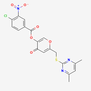 [6-[(4,6-Dimethylpyrimidin-2-yl)sulfanylmethyl]-4-oxopyran-3-yl] 4-chloro-3-nitrobenzoate