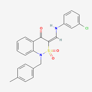 (3E)-3-{[(3-chlorophenyl)amino]methylene}-1-(4-methylbenzyl)-1H-2,1-benzothiazin-4(3H)-one 2,2-dioxide