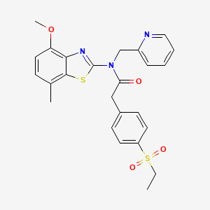 2-(4-(ethylsulfonyl)phenyl)-N-(4-methoxy-7-methylbenzo[d]thiazol-2-yl)-N-(pyridin-2-ylmethyl)acetamide