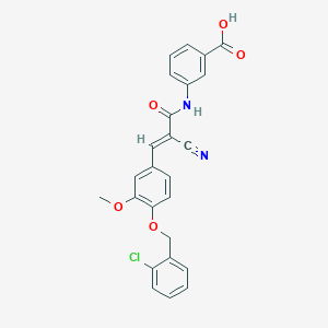 3-[[(E)-3-[4-[(2-chlorophenyl)methoxy]-3-methoxyphenyl]-2-cyanoprop-2-enoyl]amino]benzoic acid
