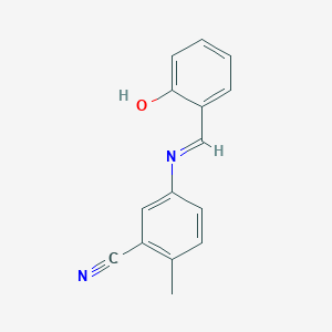 5-(((2-Hydroxyphenyl)methylene)amino)-2-methylbenzenecarbonitrile