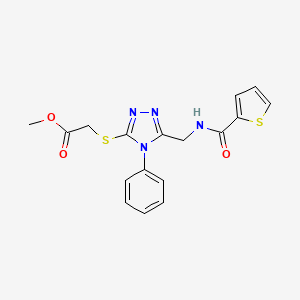 methyl 2-((4-phenyl-5-((thiophene-2-carboxamido)methyl)-4H-1,2,4-triazol-3-yl)thio)acetate