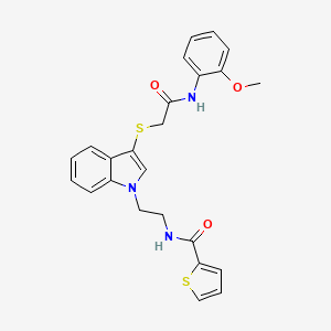 N-[2-[3-[2-(2-methoxyanilino)-2-oxoethyl]sulfanylindol-1-yl]ethyl]thiophene-2-carboxamide