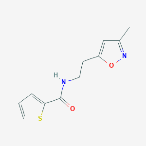 molecular formula C11H12N2O2S B2977049 N-[2-(3-METHYL-1,2-OXAZOL-5-YL)ETHYL]THIOPHENE-2-CARBOXAMIDE CAS No. 1421482-91-8
