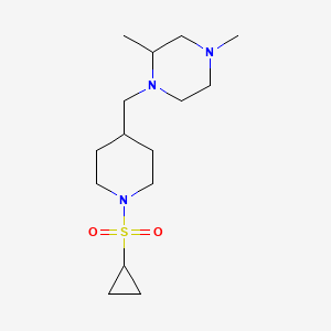 molecular formula C15H29N3O2S B2977051 1-((1-(Cyclopropylsulfonyl)piperidin-4-yl)methyl)-2,4-dimethylpiperazine CAS No. 1421497-45-1