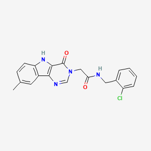molecular formula C20H17ClN4O2 B2977071 N-(2-chlorobenzyl)-2-(8-methyl-4-oxo-4,5-dihydro-3H-pyrimido[5,4-b]indol-3-yl)acetamide CAS No. 1105207-94-0