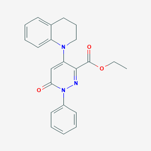 molecular formula C22H21N3O3 B2977074 ethyl 6-oxo-1-phenyl-4-(1,2,3,4-tetrahydroquinolin-1-yl)-1,6-dihydropyridazine-3-carboxylate CAS No. 922090-58-2