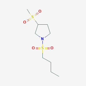 molecular formula C9H19NO4S2 B2977084 1-(Butylsulfonyl)-3-(methylsulfonyl)pyrrolidine CAS No. 1448069-21-3