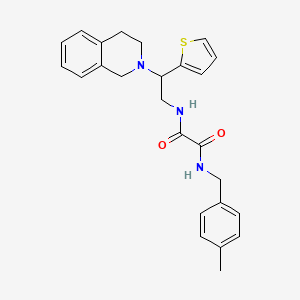 molecular formula C25H27N3O2S B2977086 N'-[(4-methylphenyl)methyl]-N-[2-(1,2,3,4-tetrahydroisoquinolin-2-yl)-2-(thiophen-2-yl)ethyl]ethanediamide CAS No. 898424-62-9