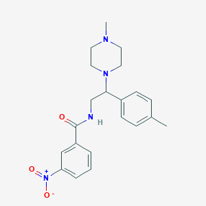 molecular formula C21H26N4O3 B2977091 N-[2-(4-methylphenyl)-2-(4-methylpiperazin-1-yl)ethyl]-3-nitrobenzamide CAS No. 898414-49-8