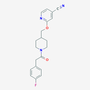 2-[[1-[2-(4-Fluorophenyl)acetyl]piperidin-4-yl]methoxy]pyridine-4-carbonitrile