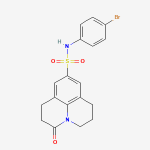 molecular formula C18H17BrN2O3S B2977105 N-(4-bromophenyl)-3-oxo-1,2,3,5,6,7-hexahydropyrido[3,2,1-ij]quinoline-9-sulfonamide CAS No. 898423-35-3