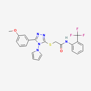 2-{[5-(3-methoxyphenyl)-4-(1H-pyrrol-1-yl)-4H-1,2,4-triazol-3-yl]sulfanyl}-N-[2-(trifluoromethyl)phenyl]acetamide