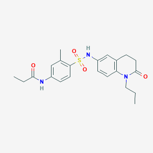 N-(3-methyl-4-(N-(2-oxo-1-propyl-1,2,3,4-tetrahydroquinolin-6-yl)sulfamoyl)phenyl)propionamide